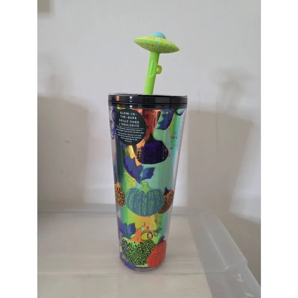 Starbucks Halloween 2024 UFO Pumpkin 24 Oz Glow In The Dark UNRELEASED NEW